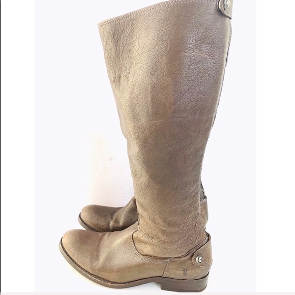 Frye Shoes - Frye Melissa Button Back Zip Brown Leather Boots